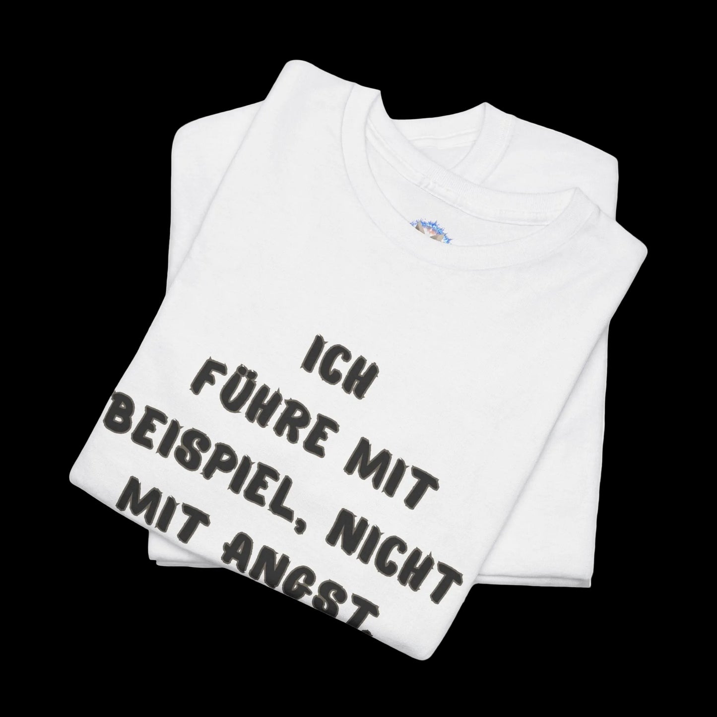Herren T-Shirt mit lustigem Vater-Spruch "Ich führe mit Beispiel, nicht mit Angst" - Premium Baumwolle