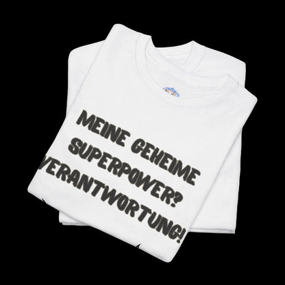 Herren T-Shirt mit lustigem Vater-Spruch "Meine geheime Superpower? Verantwortung!" - Premium Baumwolle