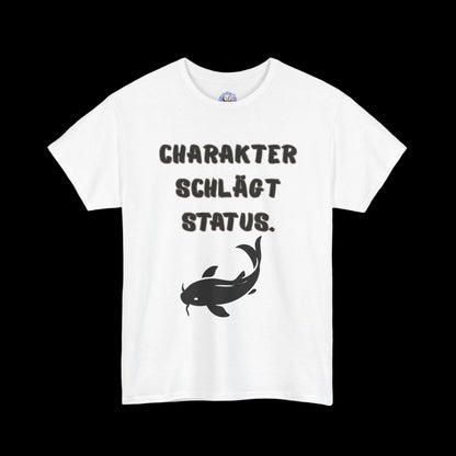 Fatherhood Statement T-Shirt mit Spruch "Charakter schlägt Status" - Vatertagsgeschenk