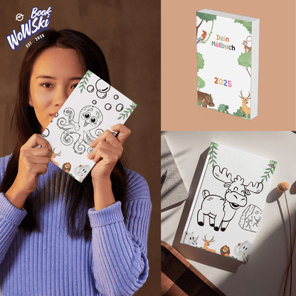 "Kindermalbuch Tiere - Cover mit verschiedenen Tiere im Dschungel zum Ausmalen, geeignet für Kinder"